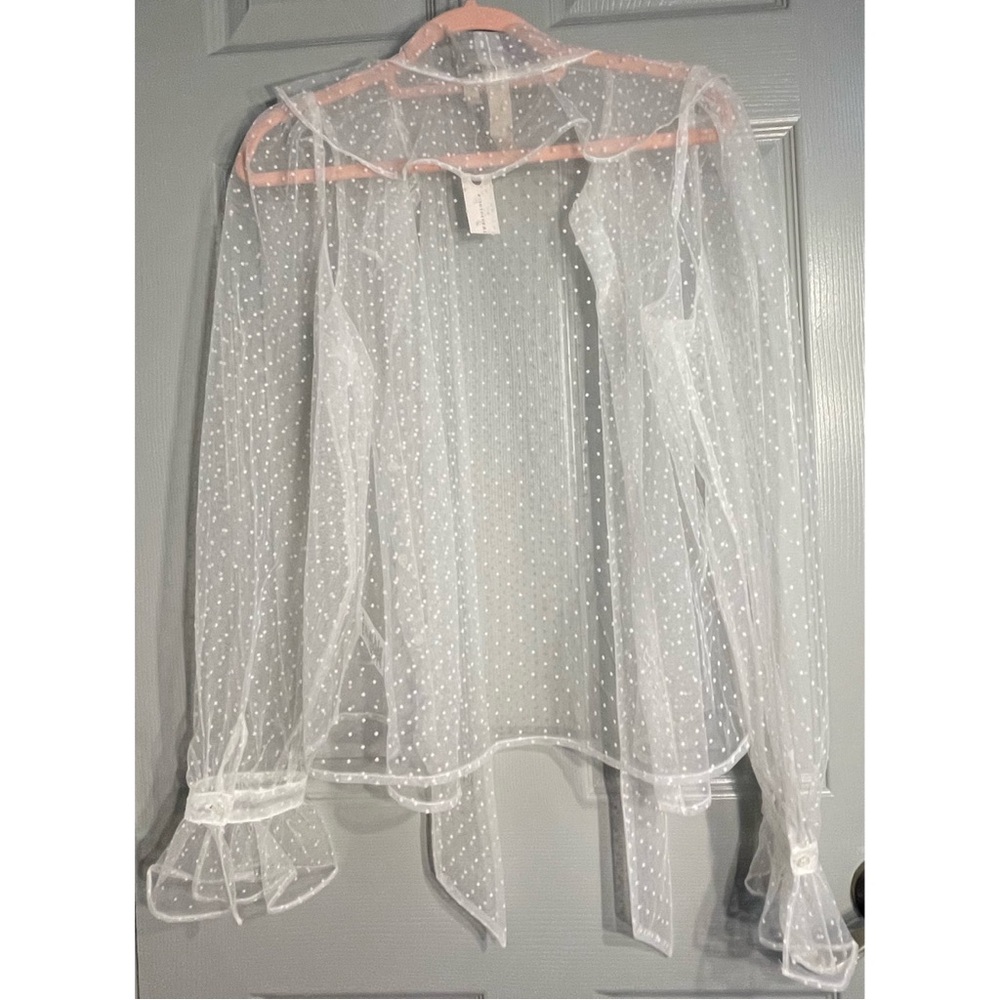 Anthropologie Dolan Sheer Tie-Neck Blouse NWT Size Small - Picture 10 of 15